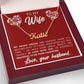 A ShineOn Fulfillment gift box with a My Heart Smiles Personalized Name Necklace - For Wife.