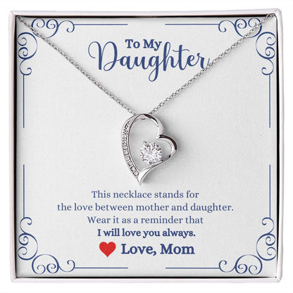 A box with the "I Will Always Be With You Forever Love Necklace - Gift for Daughter from Mom" by ShineOn Fulfillment.