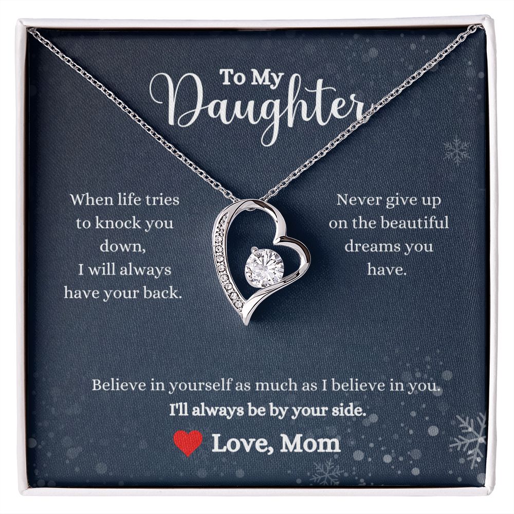 A I'll Always Be By Your Side Forever Love Necklace - Gift for Daughter from Mom by ShineOn Fulfillment with a message to my daughter.