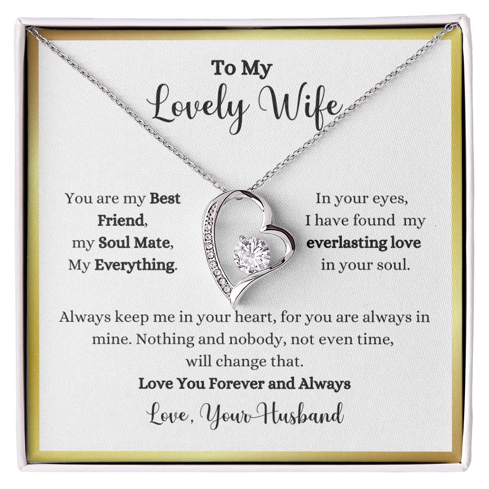 A Always Keep Me In Your Heart Forever Love Necklace - Gift for Wife from Husband by ShineOn Fulfillment with a message to my lovely wife.