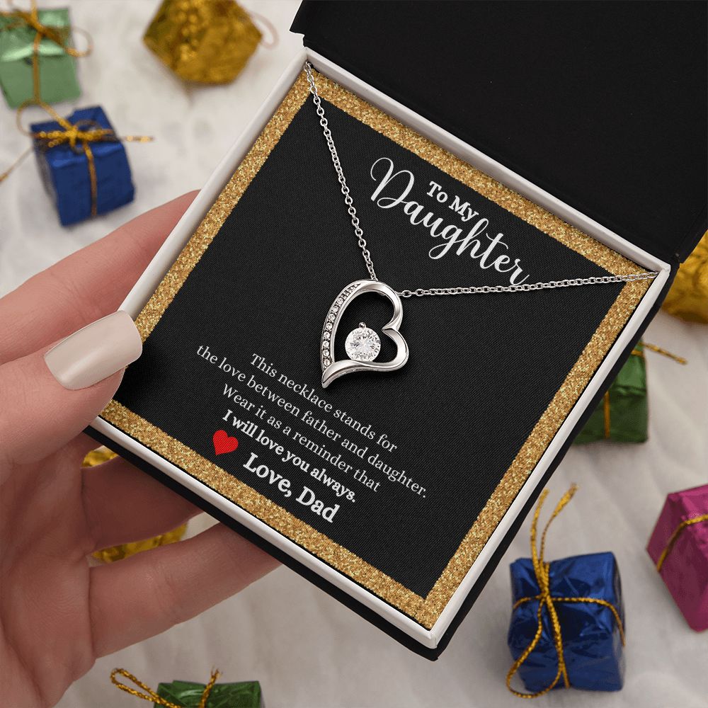 A Love Between Father and Daughter Forever Love Necklace - Gift for Daughter from Dad gift box by ShineOn Fulfillment.