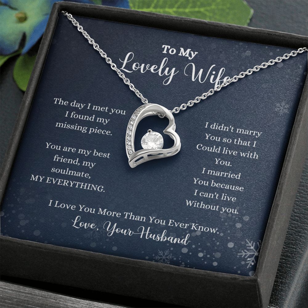 A ShineOn Fulfillment I Love You More Than You Ever Know Forever Love Necklace - Gift for Wife from Husband with a poem to my lovely wife.