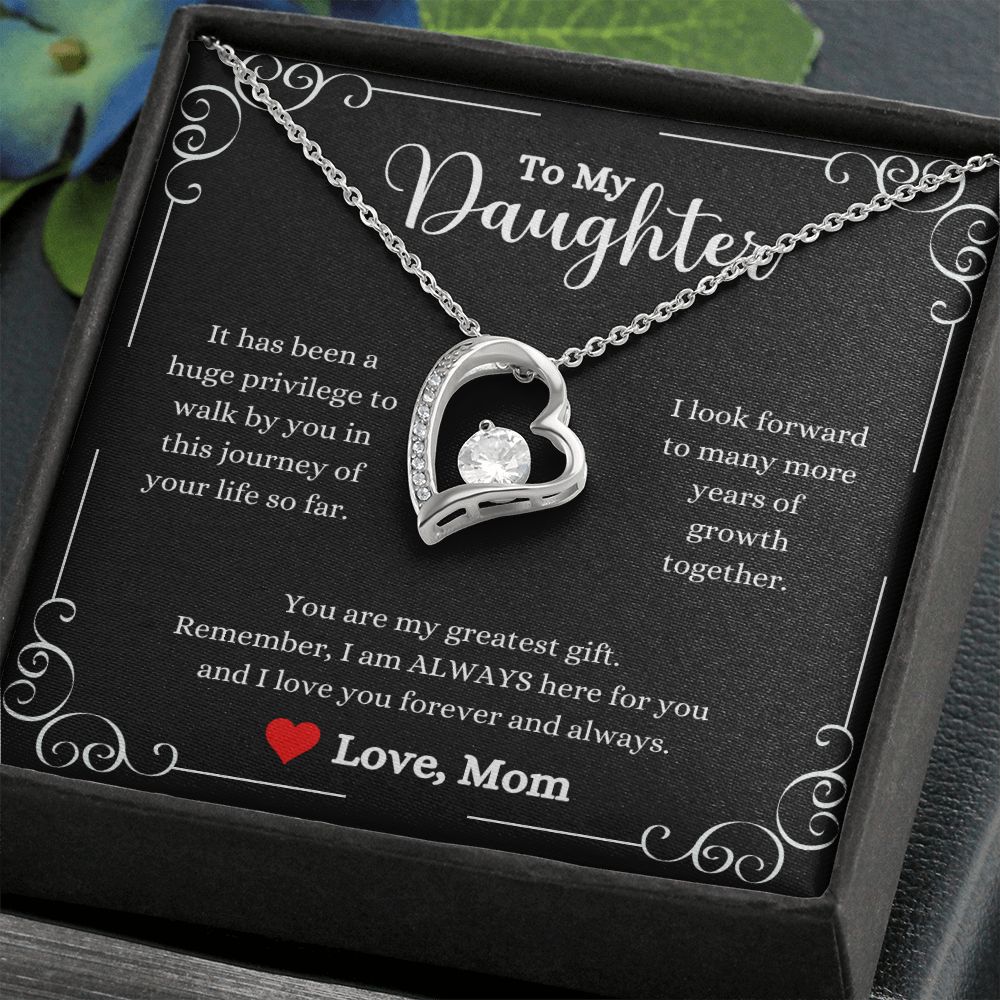 A ShineOn Fulfillment I Love You Forever And Always Forever Love Necklace - Gift for Daughter from Mom with a message to my daughter.