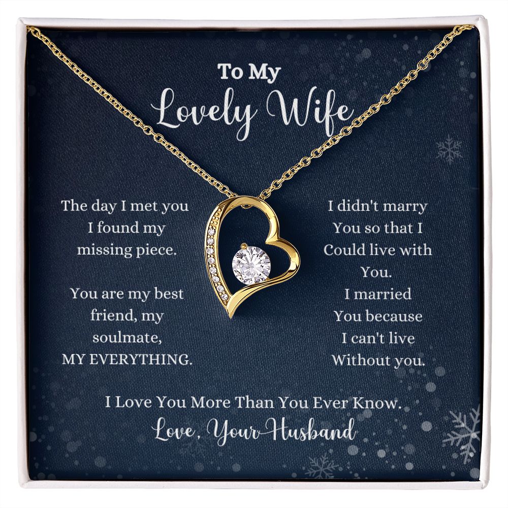 To my lovely wife, the I Love You More Than You Ever Know Forever Love Necklace - Gift for Wife from Husband by ShineOn Fulfillment.