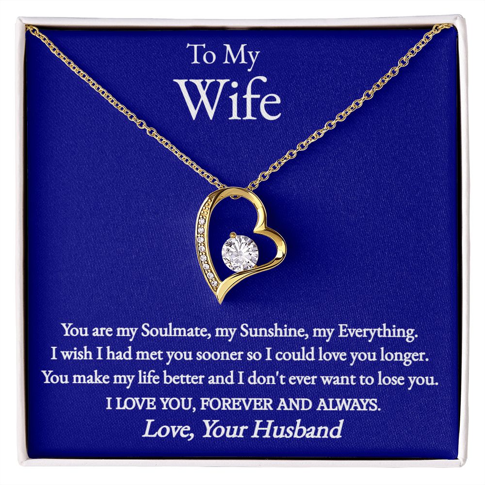 A You Are My Soulmate Forever Love Necklace from ShineOn Fulfillment with a message to my wife.