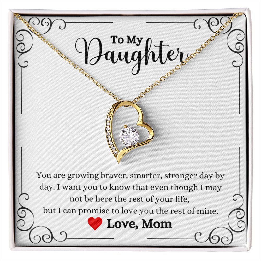A Love You The Rest of Mine Forever Love Necklace - Gift for Daughter from Mom heart shaped necklace with a message to my daughter by ShineOn Fulfillment.