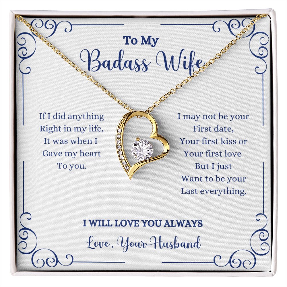 A I Will Always Be With You Forever Love Necklace - Gift for Wife from Husband by ShineOn Fulfillment, with a poem to my badass wife.