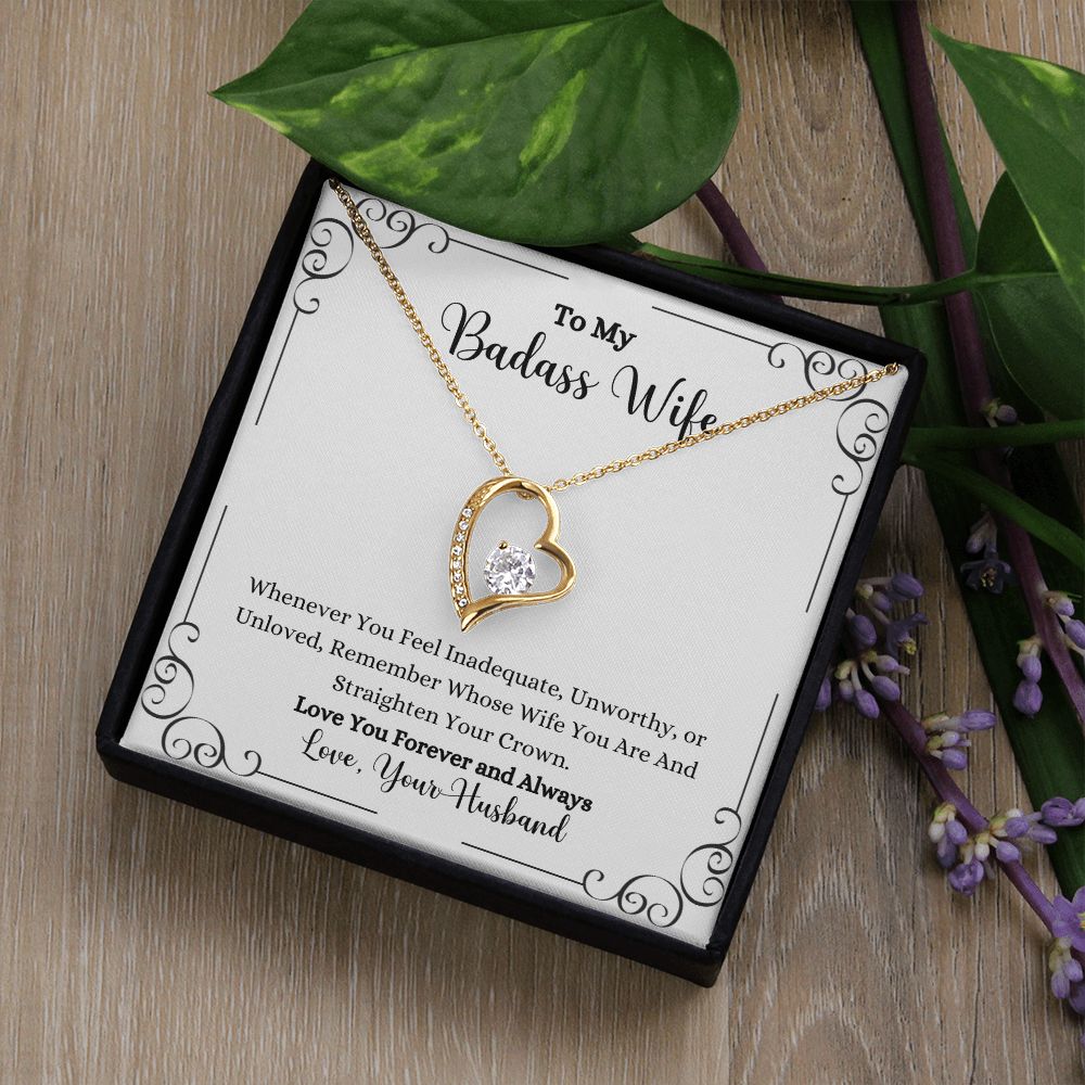 A Remember Whose Wife You Are Forever Love Necklace - Gift for Wife from Husband gift box by ShineOn Fulfillment with a necklace and a card for a beautiful wife.