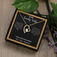 A ShineOn Fulfillment gift box with the I Love You Forever Love Necklace - Gift for Wife from Husband and flowers.