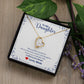 An I Will Always Be With You Forever Love Necklace - Gift for Daughter from Mom by ShineOn Fulfillment, a heart shaped necklace with a message on it.