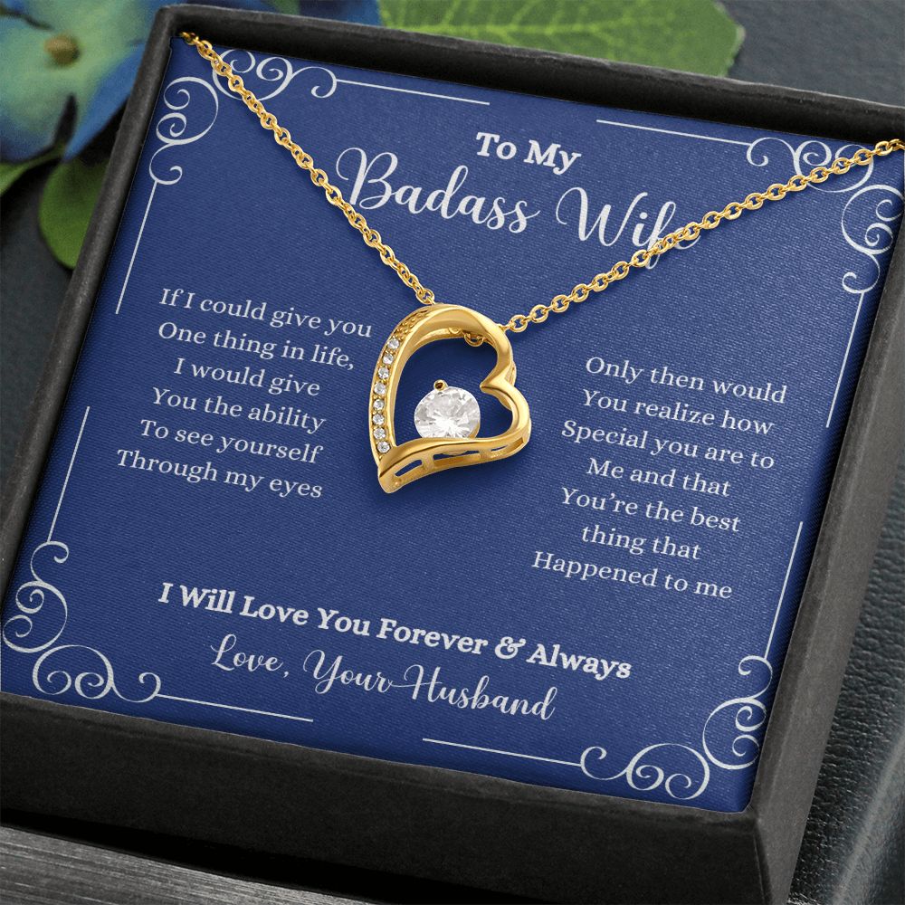 An I Will Love You Forever & Always Forever Love Necklace - Gift for Wife from Husband by ShineOn Fulfillment, with a message to my wife.