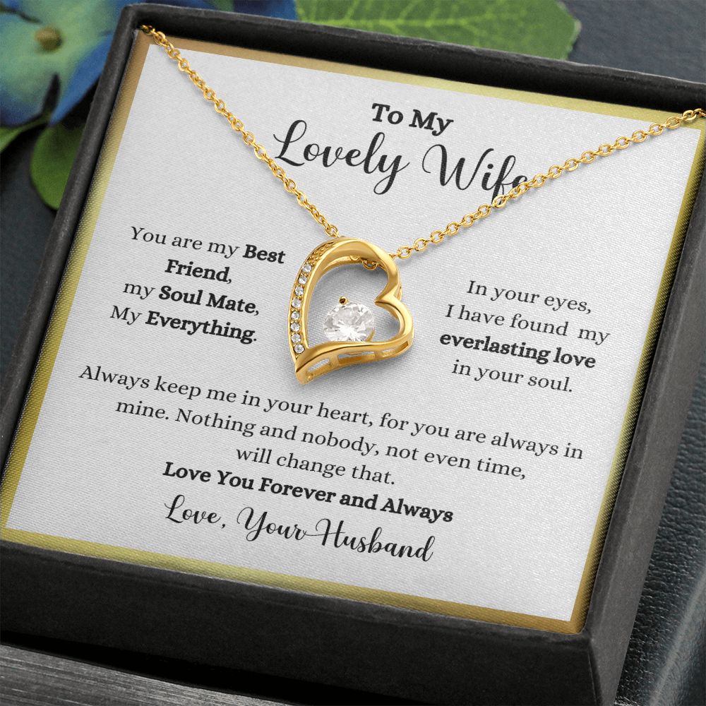 A Always Keep Me In Your Heart Forever Love Necklace - Gift for Wife from Husband by ShineOn Fulfillment with a message to my lovely wife.