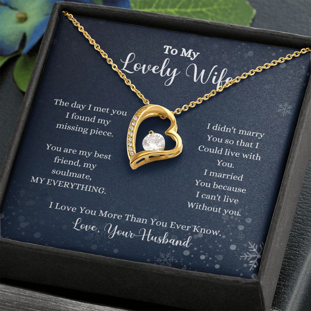 A ShineOn Fulfillment I Love You More Than You Ever Know Forever Love Necklace - Gift for Wife from Husband with a message to my lovely wife.