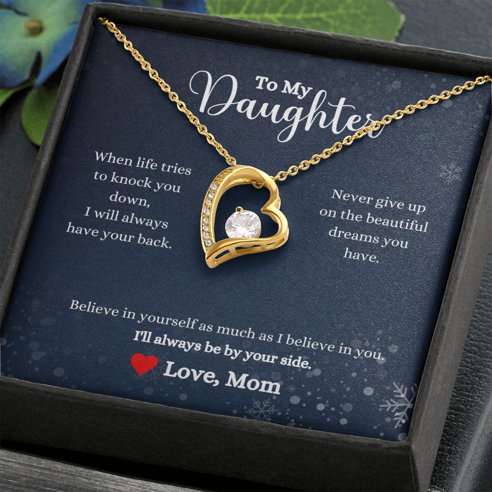 A I'll Always Be By Your Side Forever Love Necklace - Gift for Daughter from Mom heart shaped necklace with a message to my daughter by ShineOn Fulfillment.
