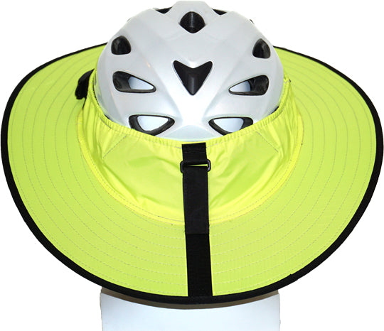 Da Brim Fluorescent Yellow Cycling Classic back on a model head.
