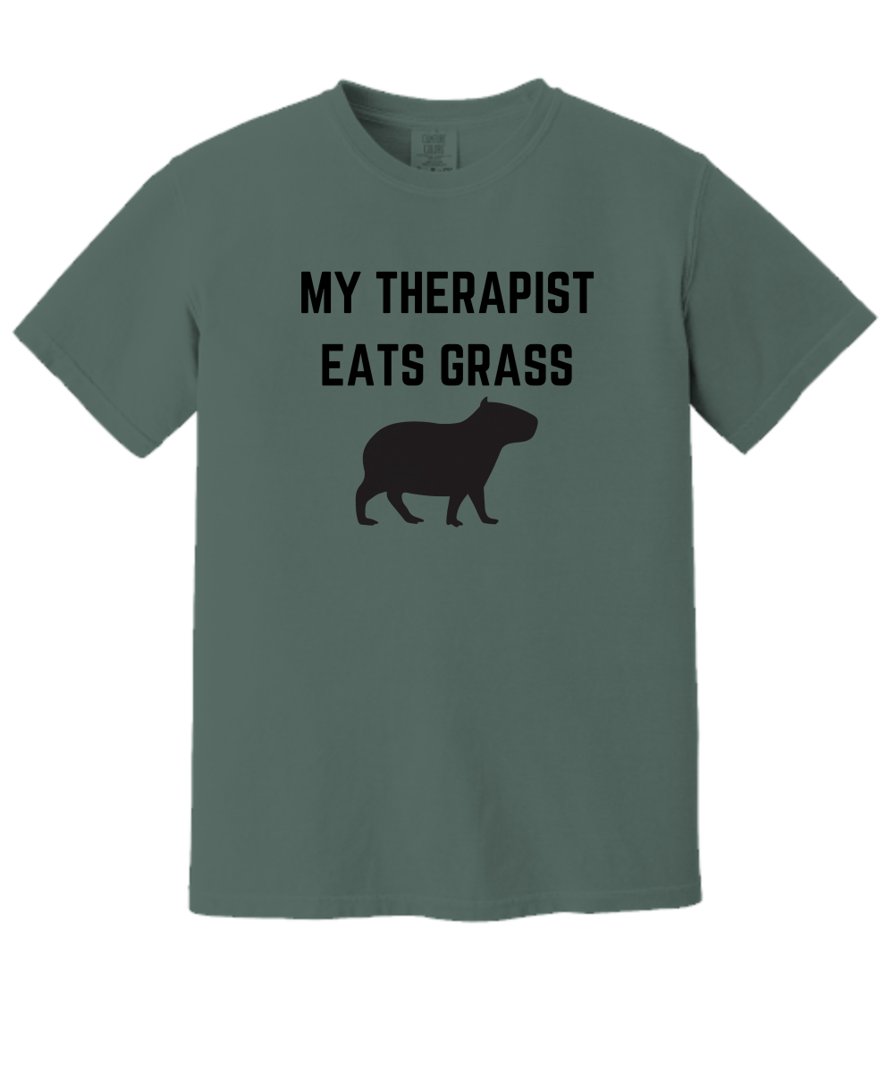 My Therapist Eats Grass Cute Capybara T Shirt