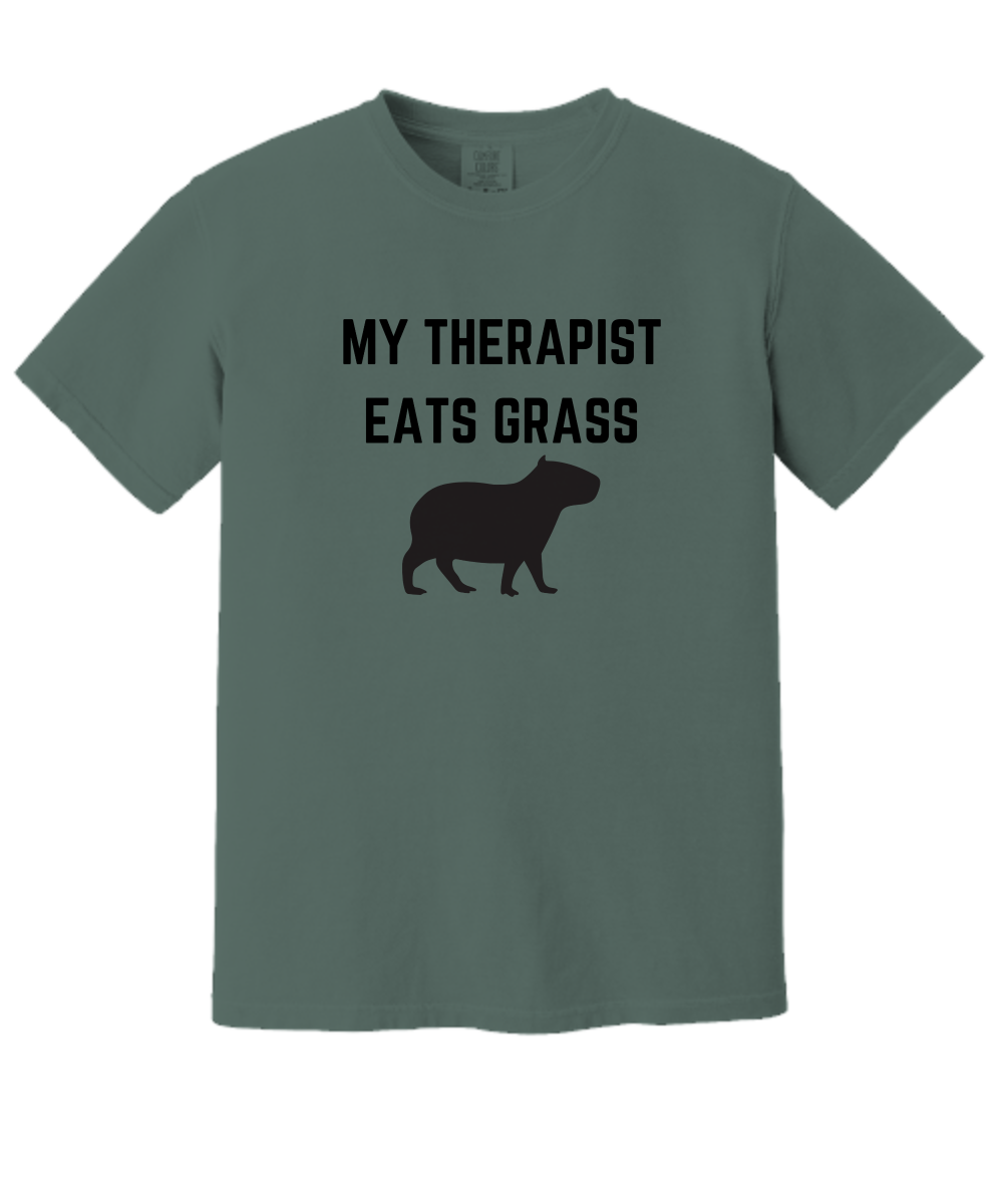 My Therapist Eats Grass Cute Capybara T Shirt