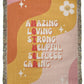 A colorful tapestry, perfect as a gift for a mother, woven with words of self-care and strength: the Golden Value SG Amazing Loving Mother Definition Heirloom Woven Blanket.