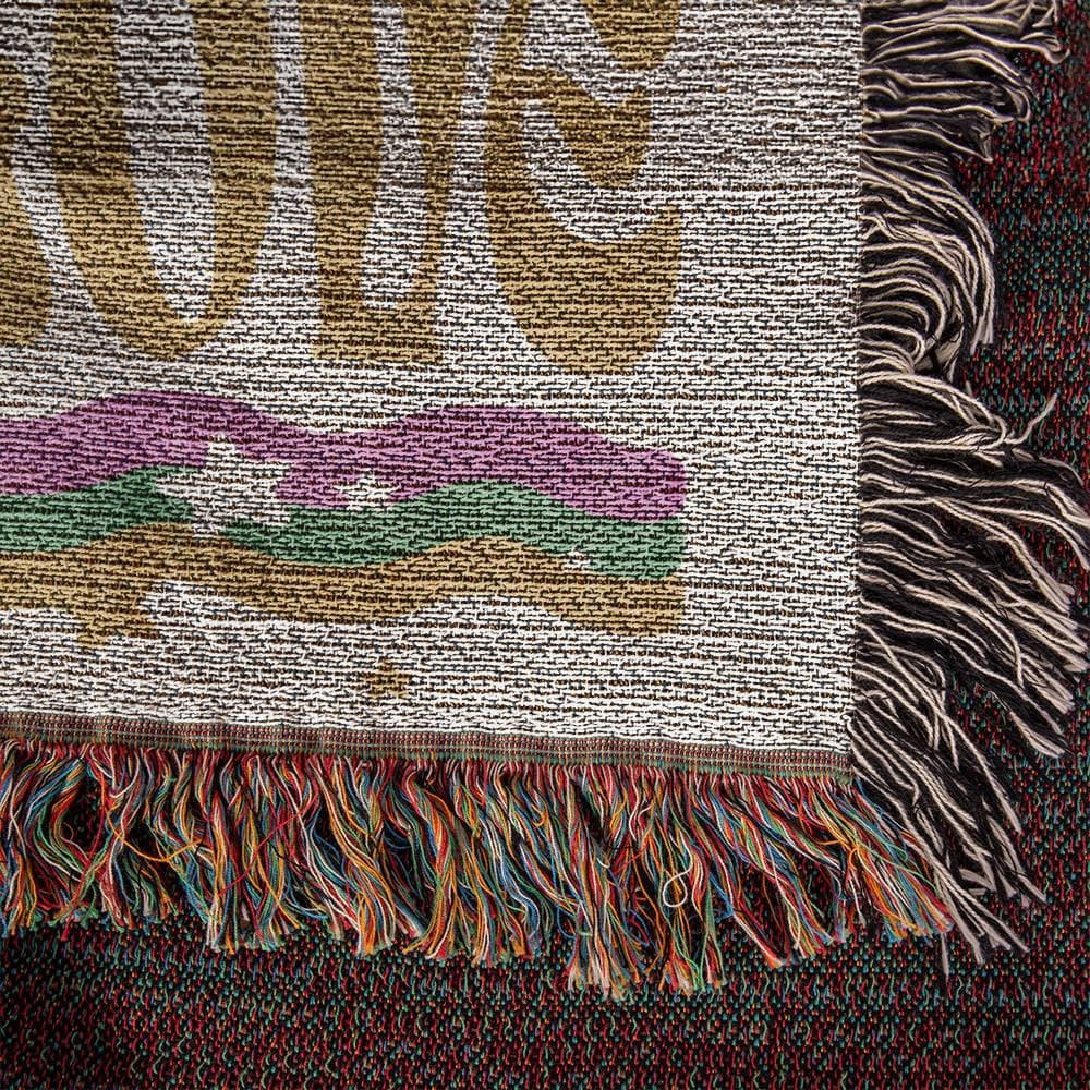 An Super Mom Super Wife Super Love Heirloom Woven Blanket with fringes from Golden Value SG.