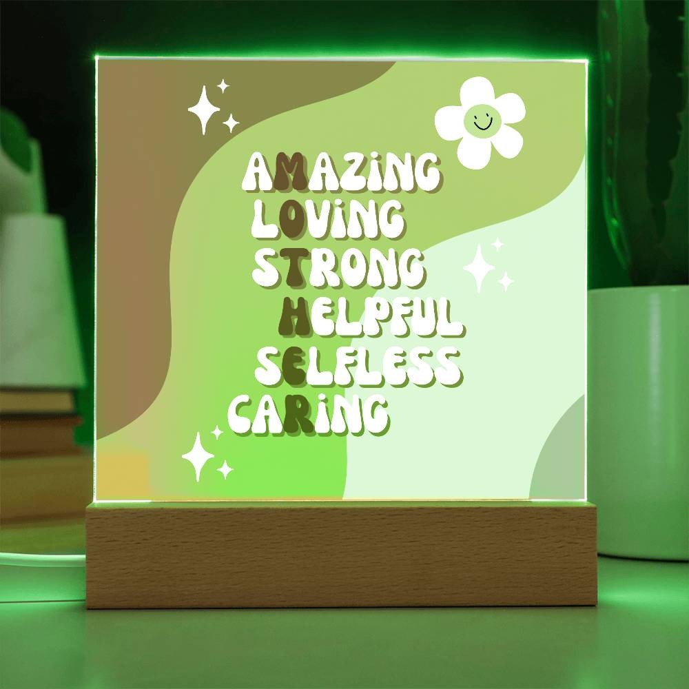 Golden Value SG Amazing Loving Mother Definition Acrylic Square Plaque led lamp.
